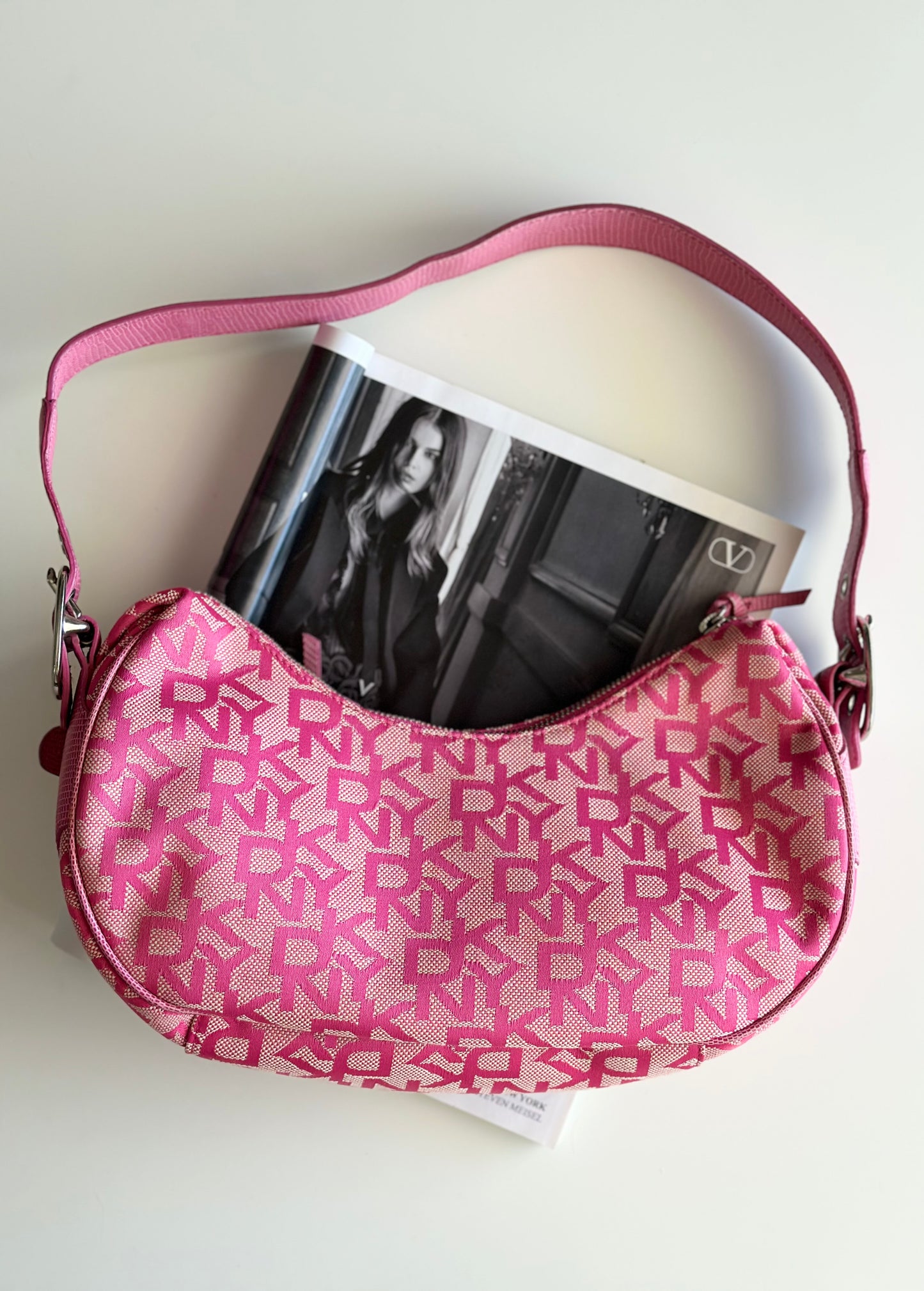 Stylish vintage pink bag DKNY (2000s era)