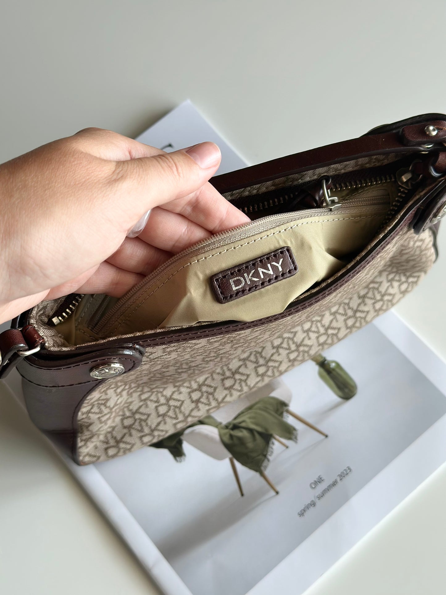 Vintage DKNY shoulder bag with a sleek, urban feel