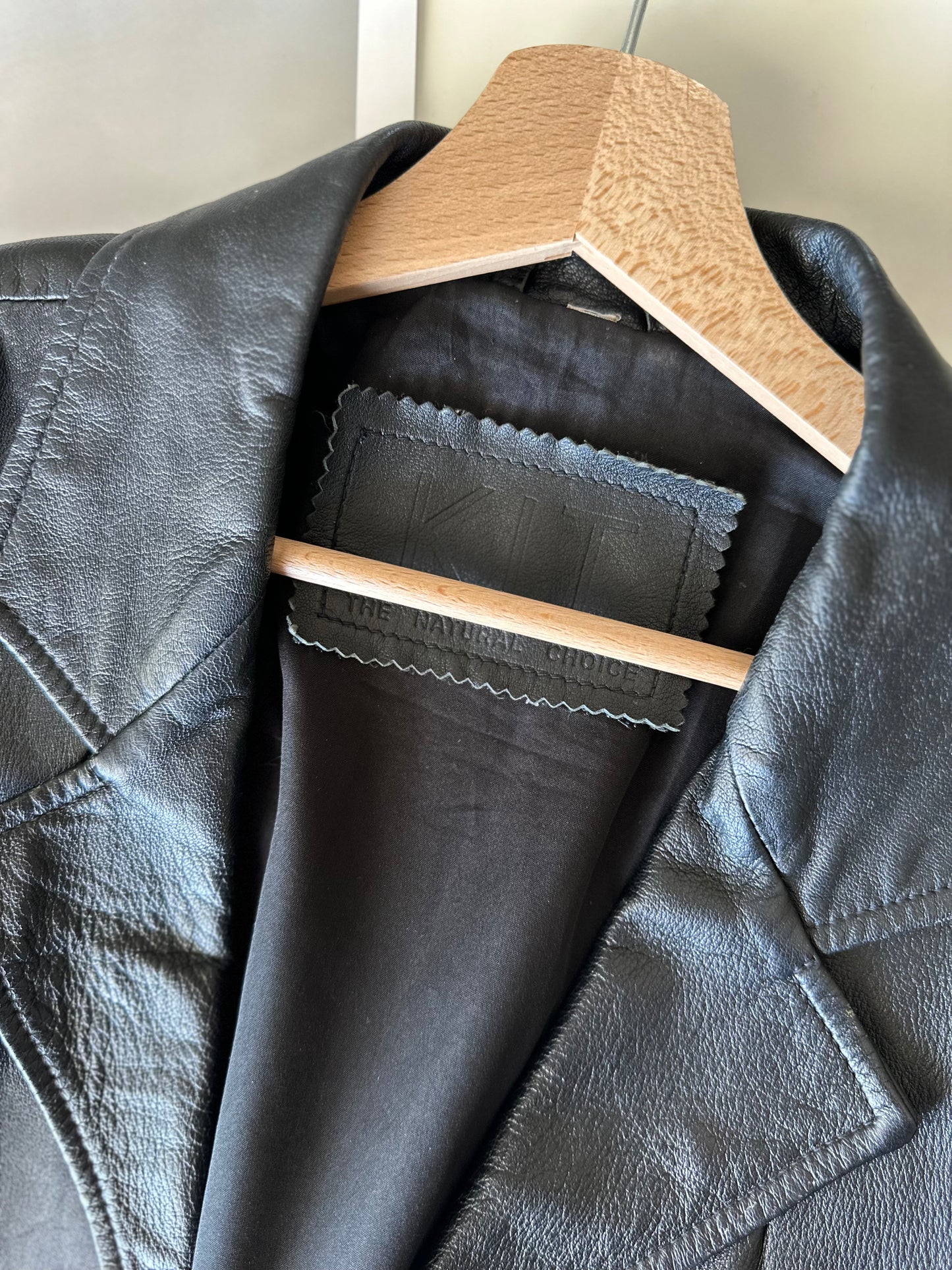 Vintage black nappa leather blazer 90s