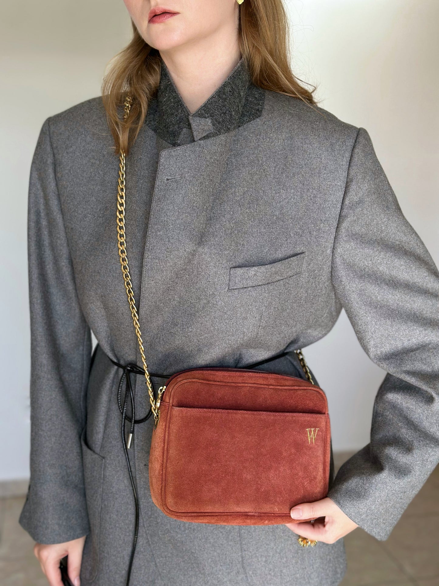 Vintage suede bag by Windsmoor 1980s)
