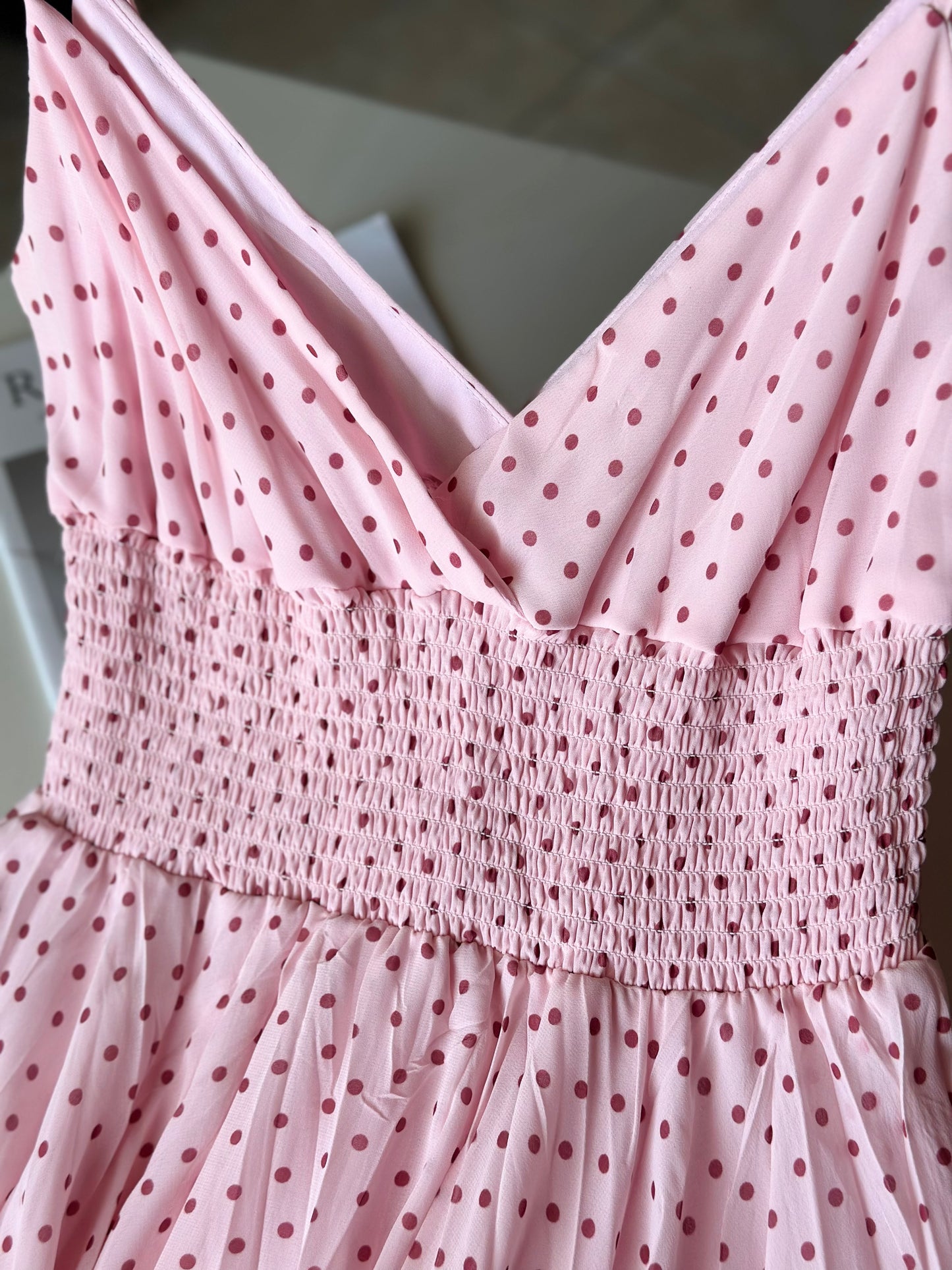 Feminine polka dot sundress from Y2K era