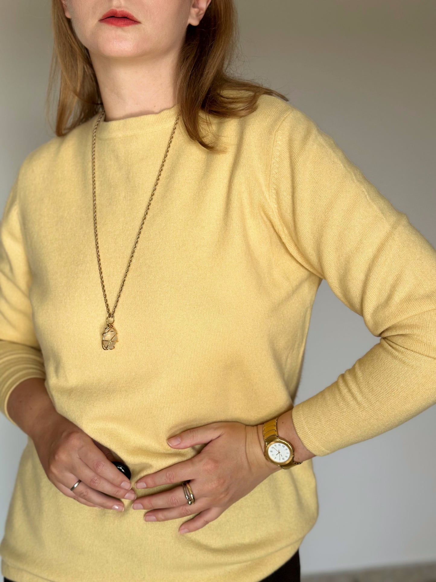 Stunning vintage cashmere yellow jumper