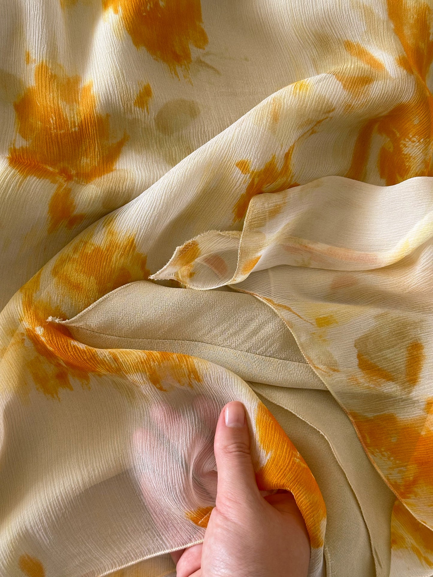 Stunning vintage asymmetrical 100% silk skirt