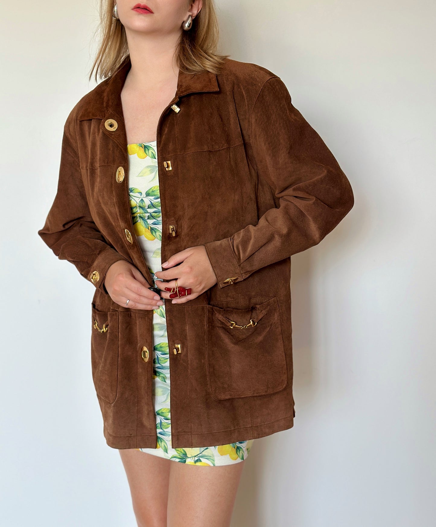 Vintage 100% suede leather jacket