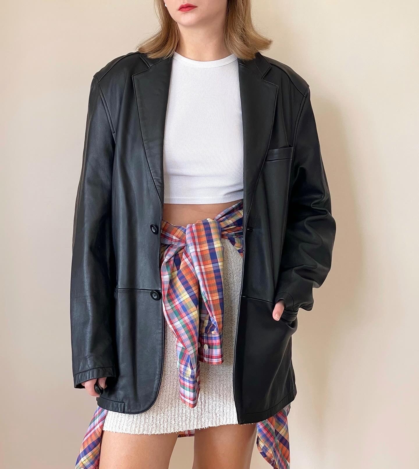 Stunning vintage oversized leather jacket Columbia