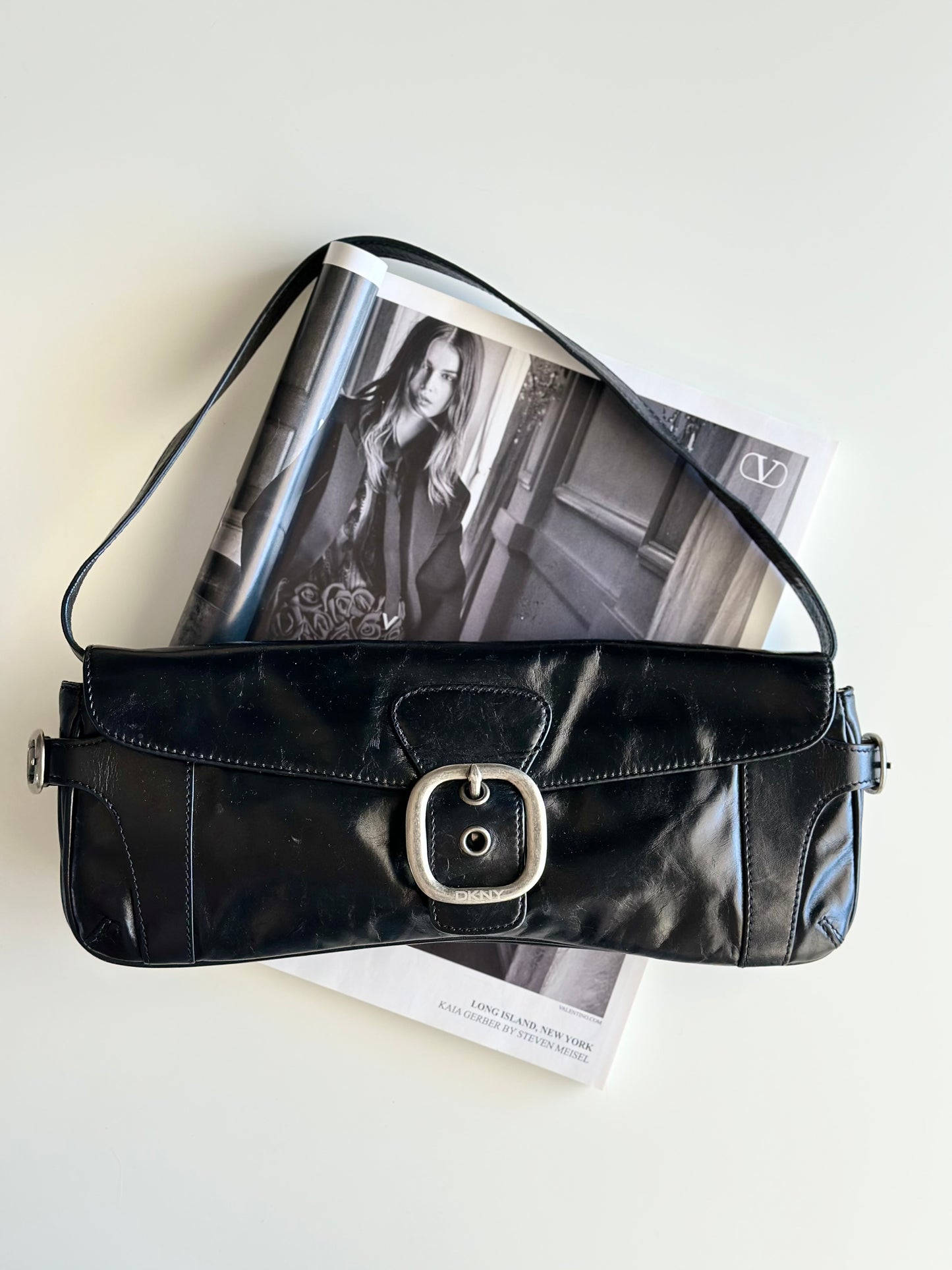 Authentic leather vintage DKNY bag from 2000s