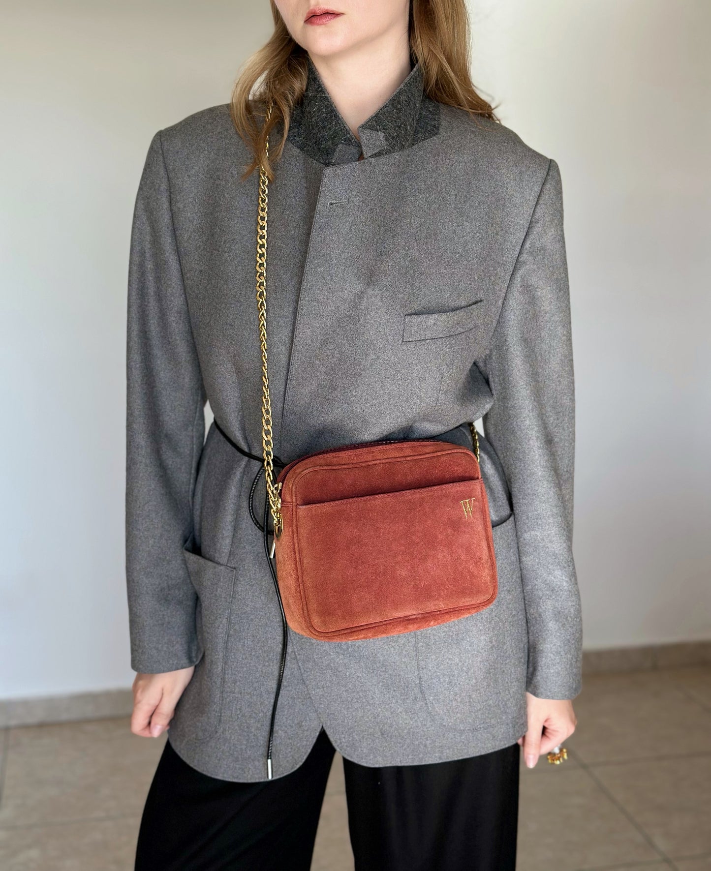 Vintage suede bag by Windsmoor 1980s)