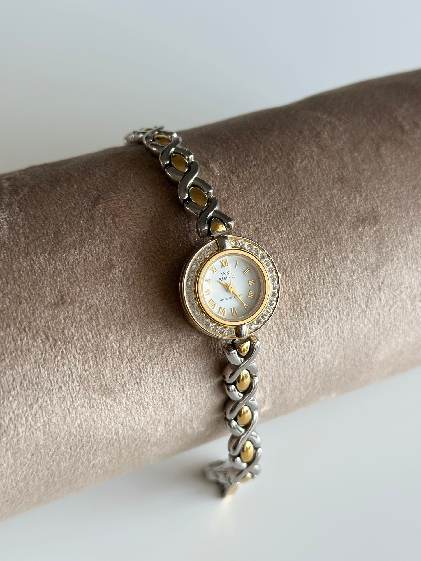 Vintage Anne Klein II watch with a stylish two-tone design