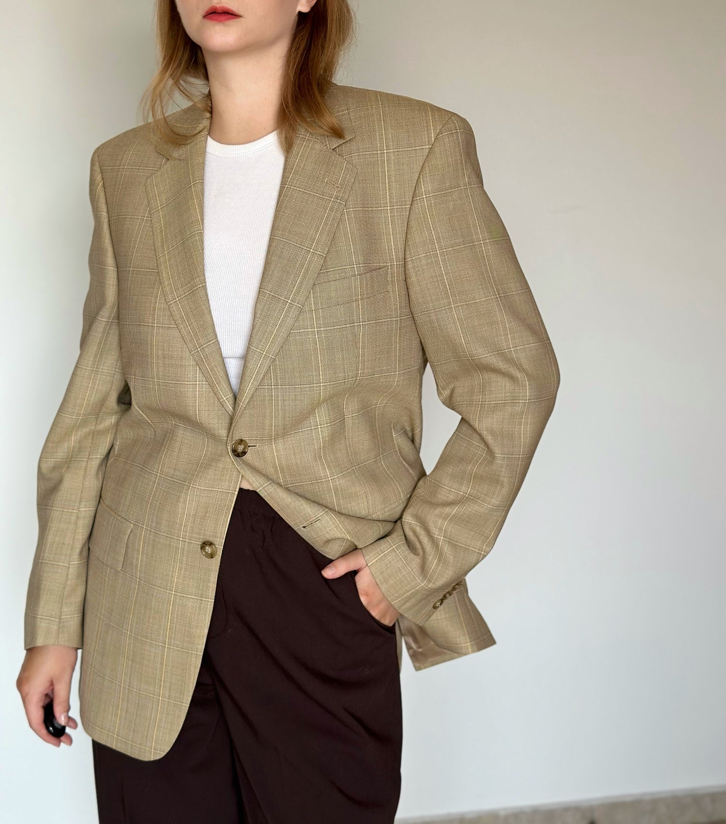 Vintage plaid oversized blazer