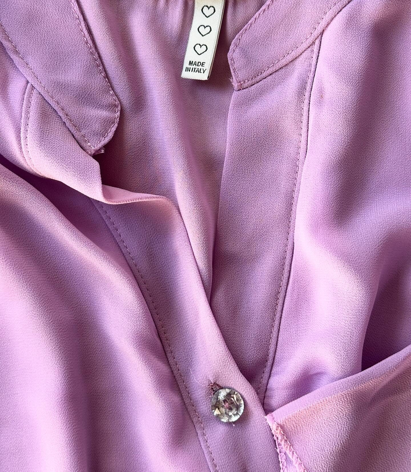 Romantic lilac mini dress with ruffles