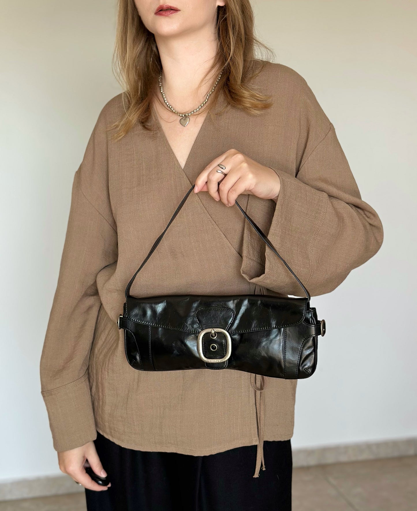 Authentic leather vintage DKNY bag from 2000s