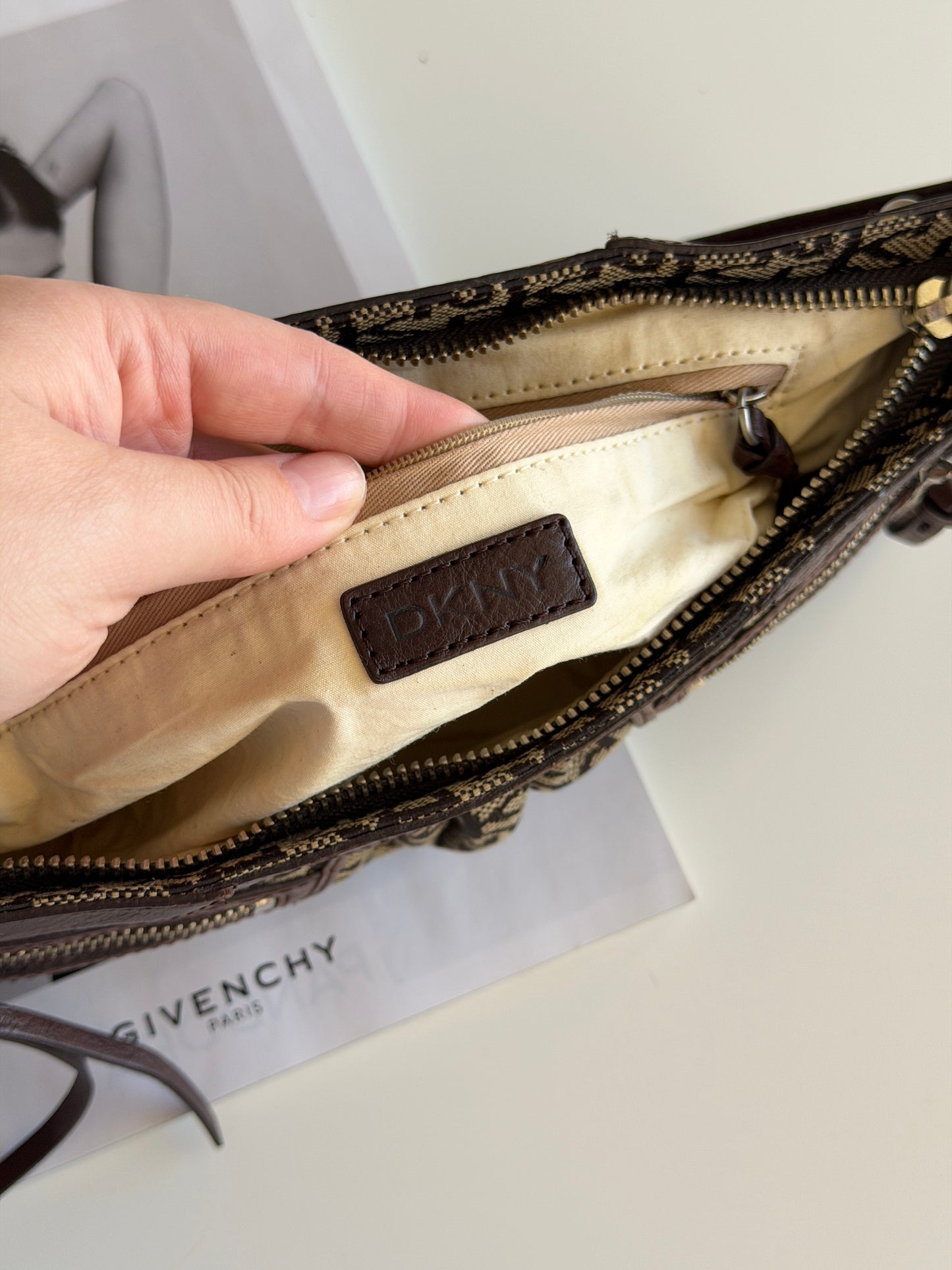 Vintage brown DKNY baguette bag