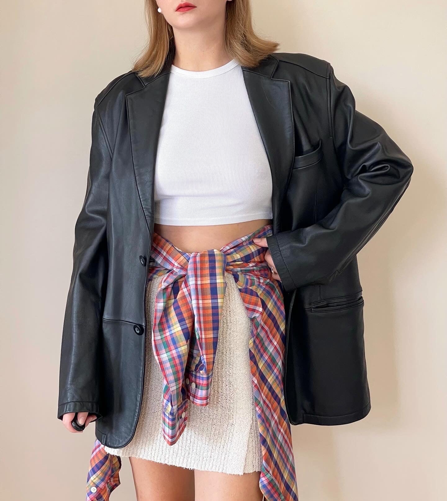 Stunning vintage oversized leather jacket Columbia