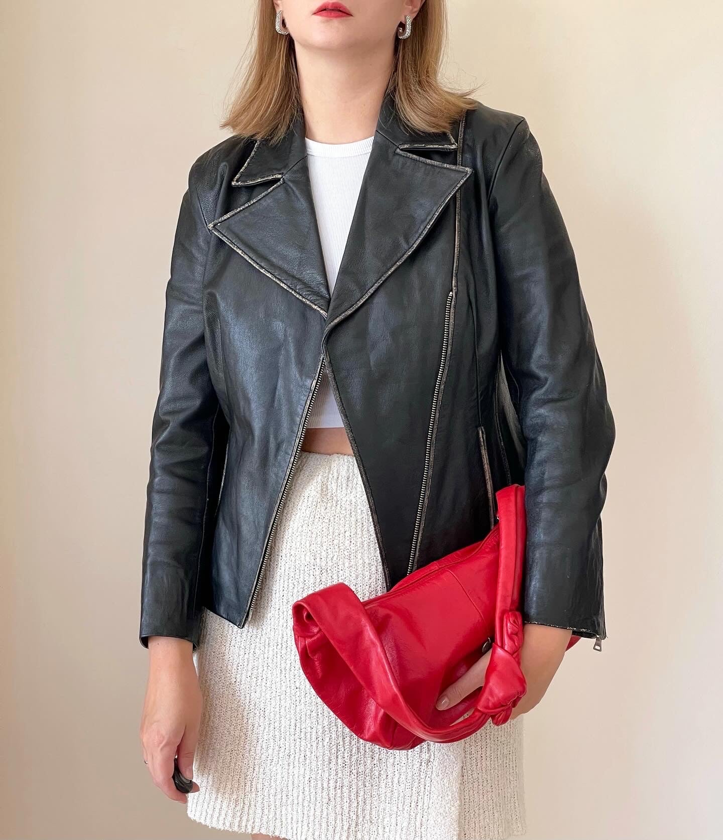 Stunning vintage distressed leather jacket Marc Aurel