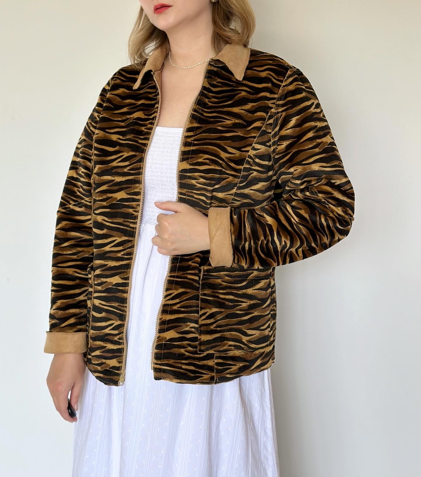 Vintage caramel jacket with 2 sides
