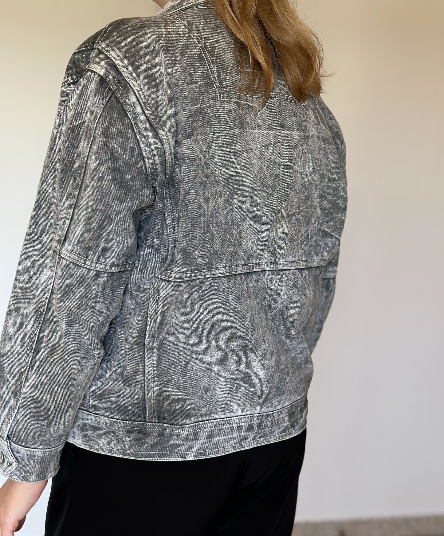 Stunning vintage grey denim jacket