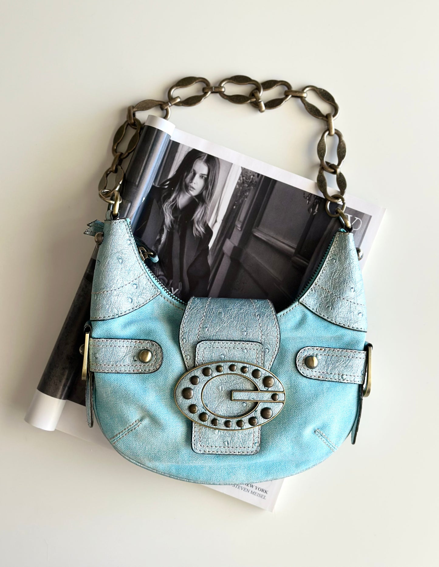 Incredible rare vintage turquoise bag by Guess (2000s)