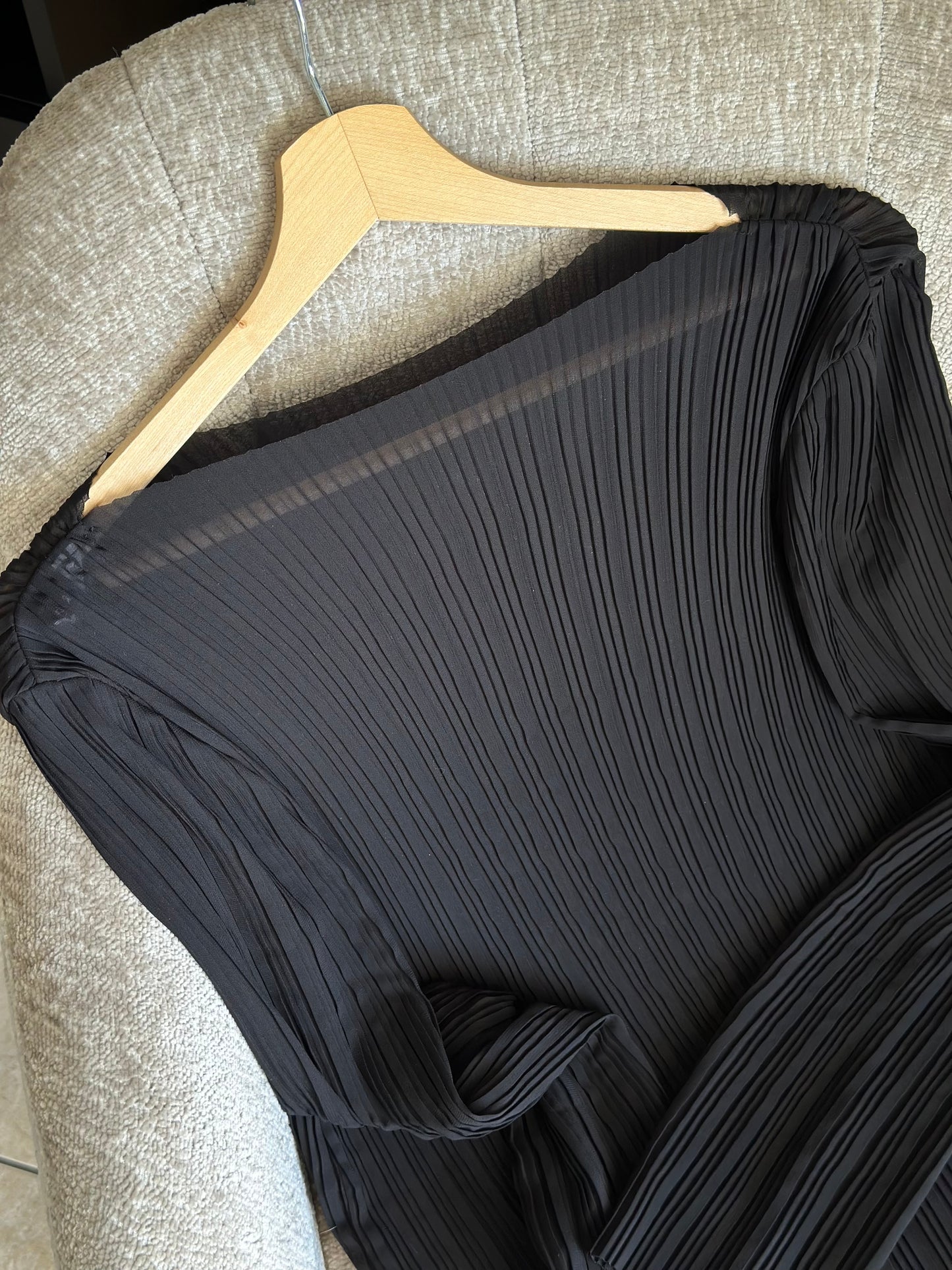 Amazing semi-sheer pleated blouse
