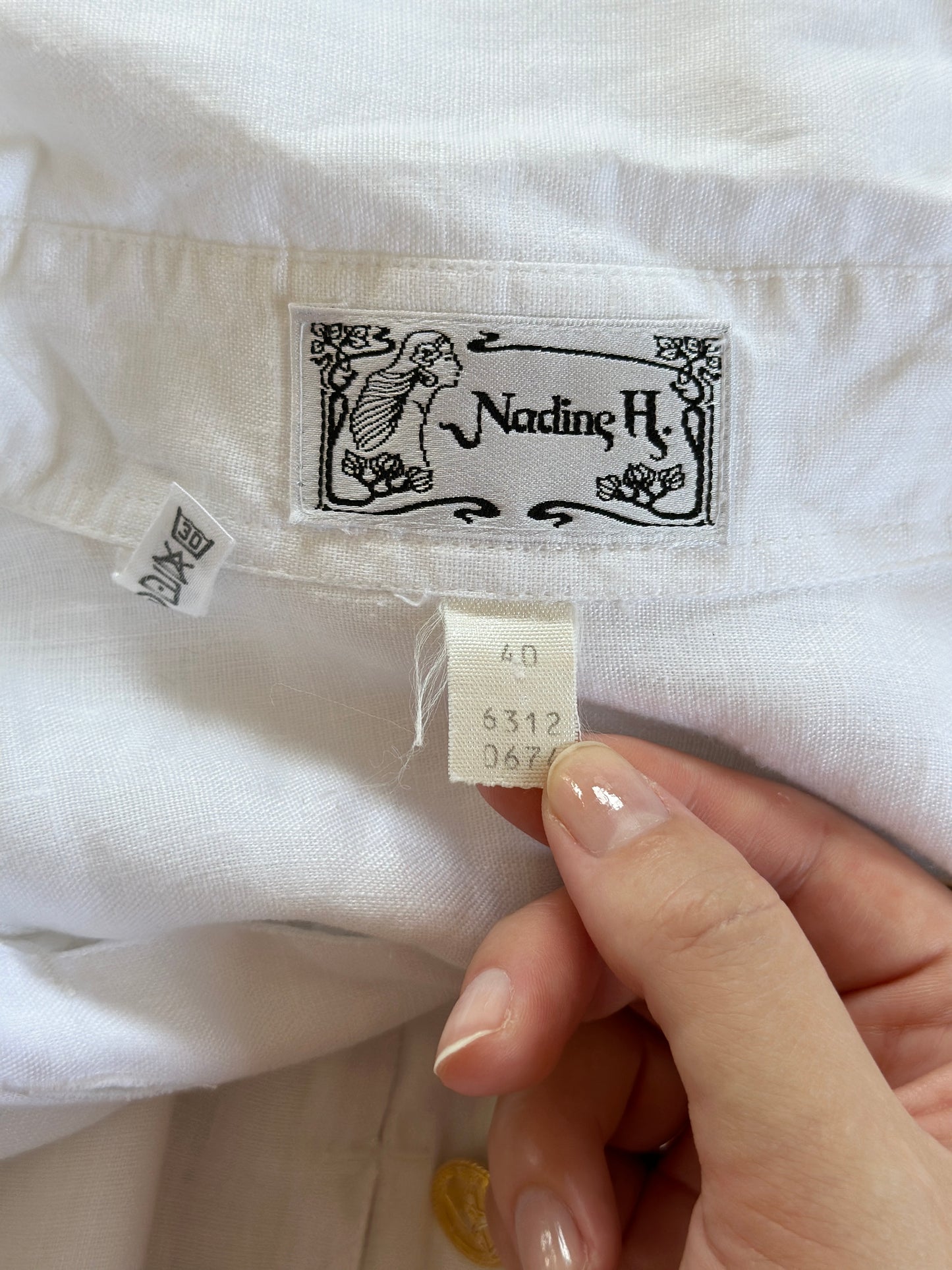 Vintage linen shirt with gold buttons
