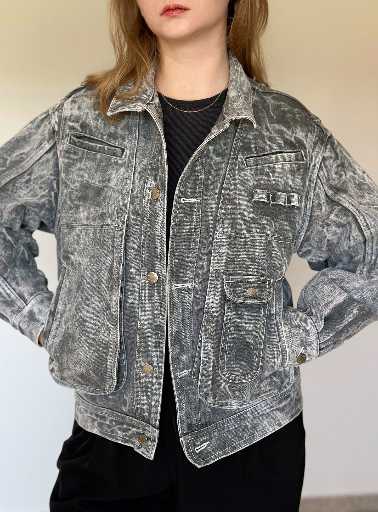 Stunning vintage grey denim jacket