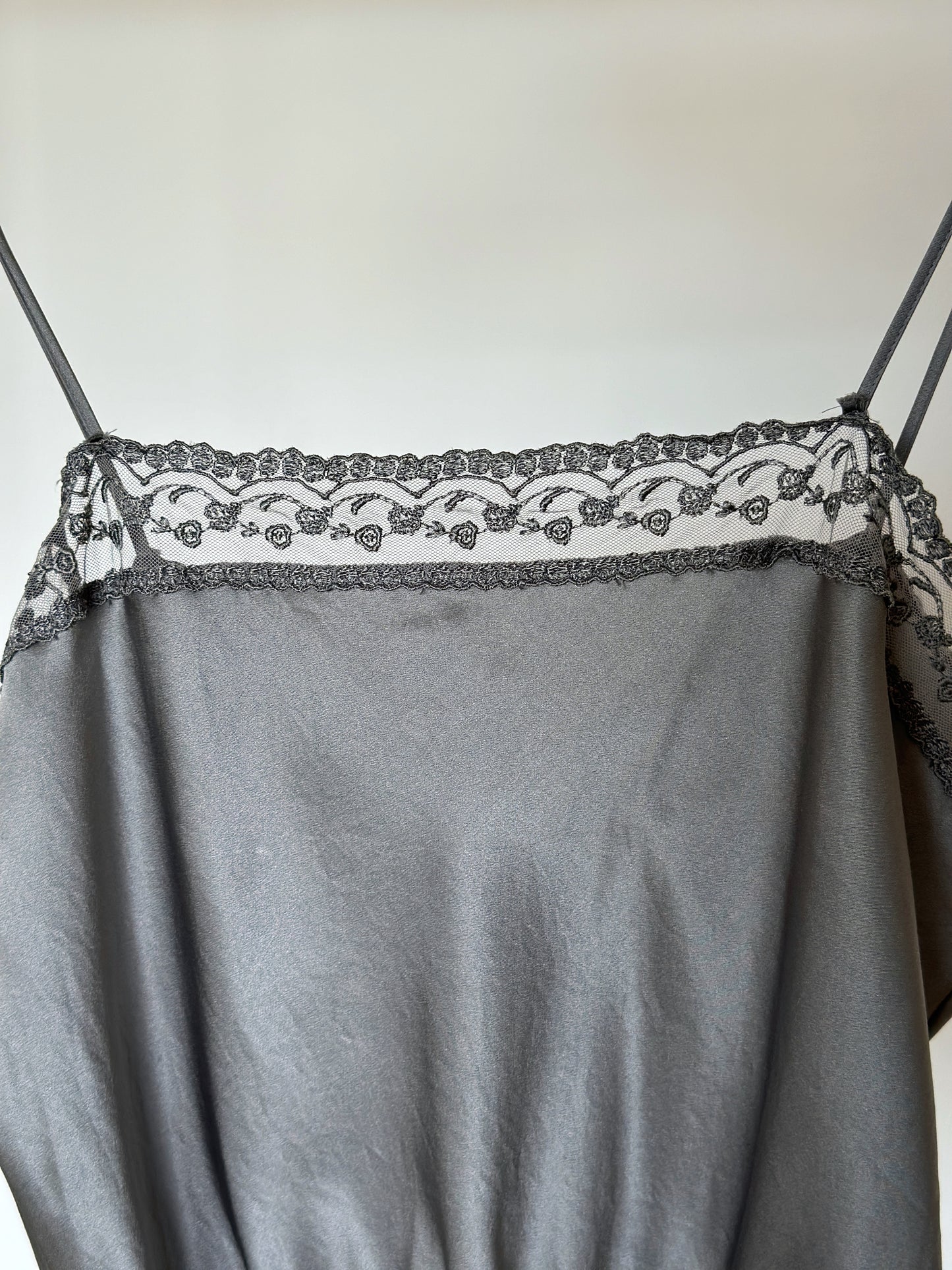 Vintage silk top with lace