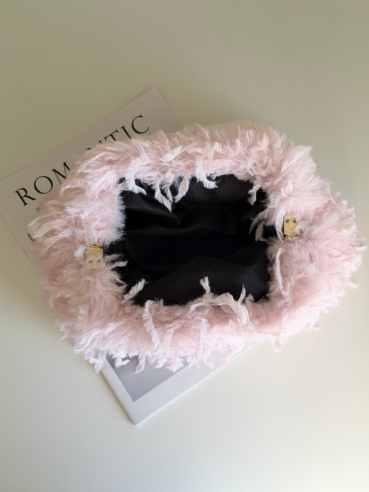 Playful pink clutch bag