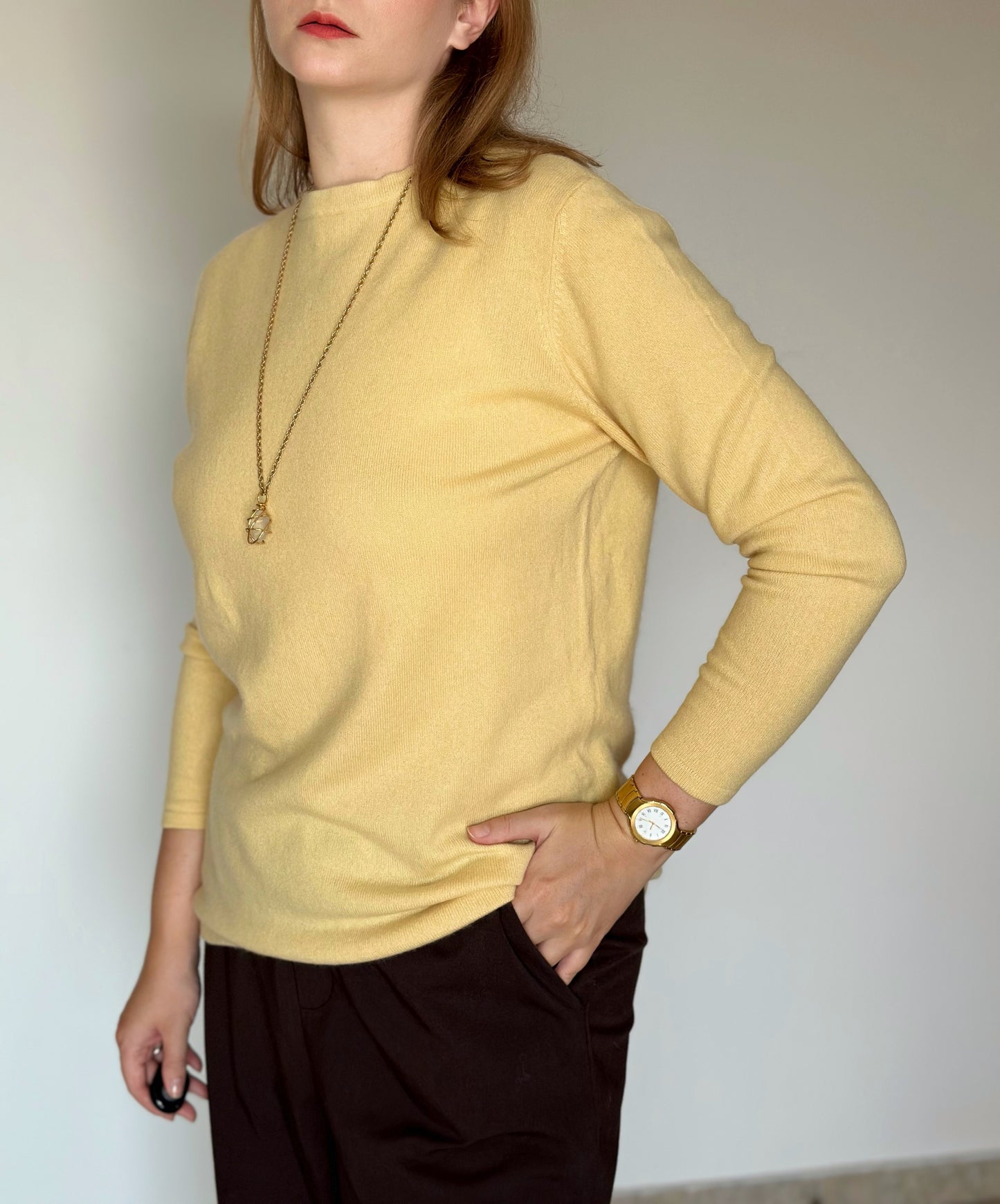 Stunning vintage cashmere yellow jumper