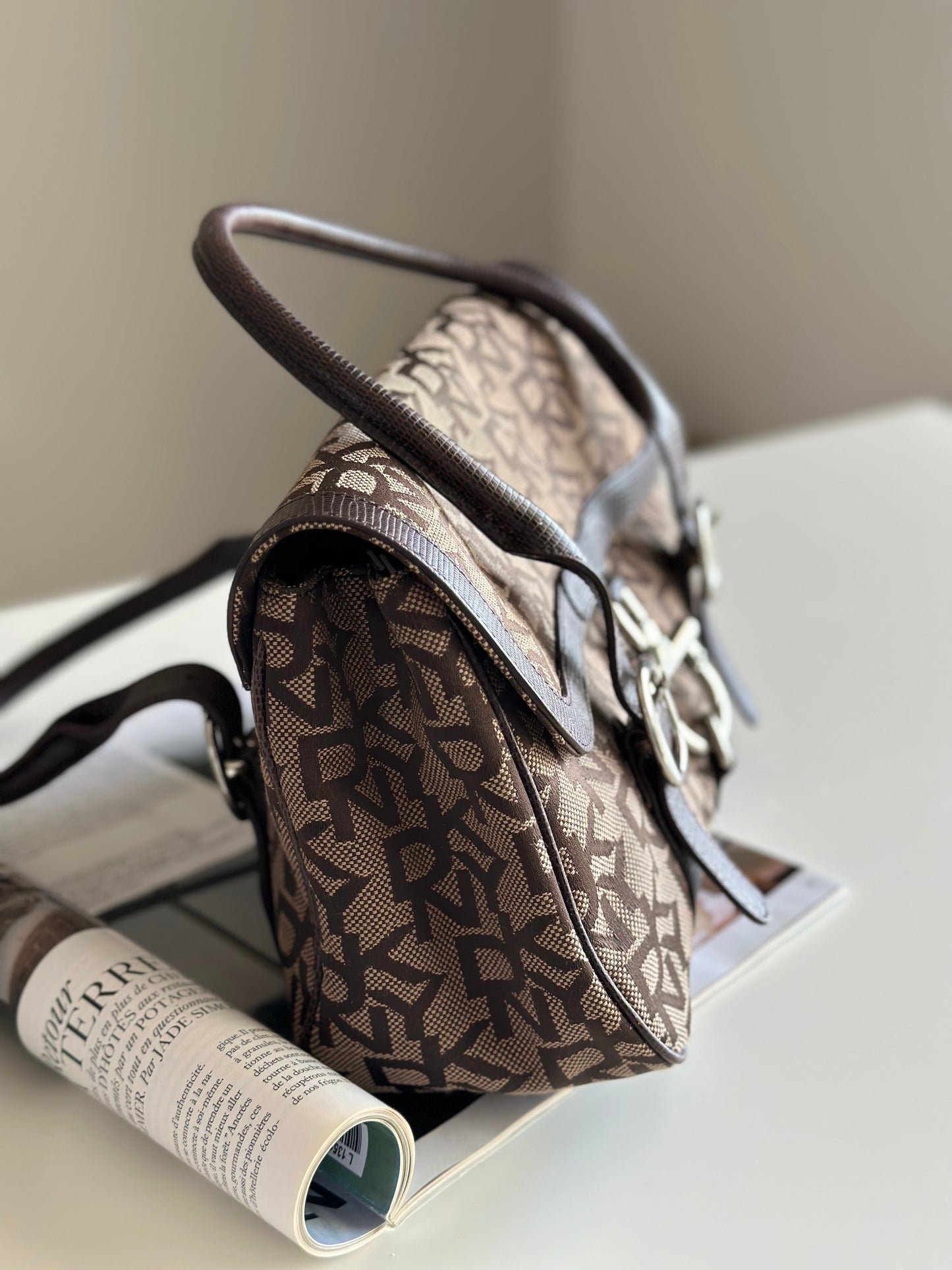 Vintage brown monogram bag DKNY