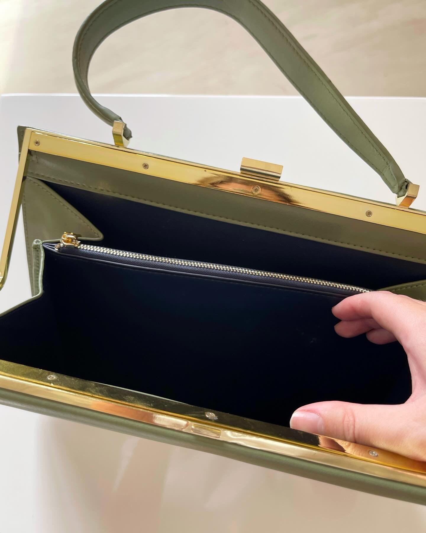 Gorgeous leather green bag (Celine inspired)