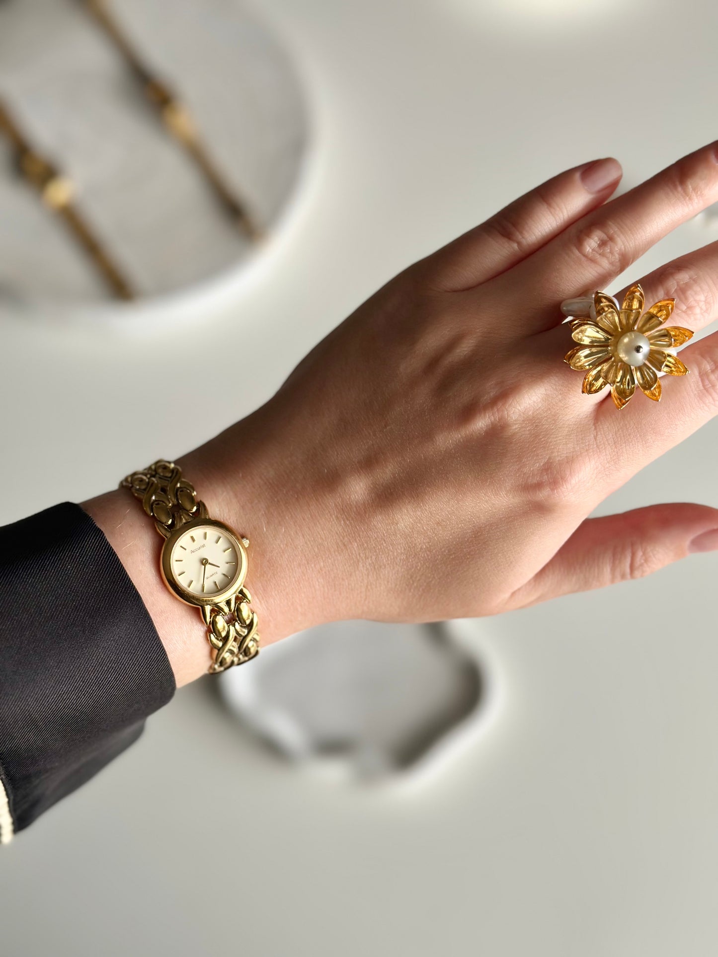 Vintage gold-tone quartz watch by Accurist