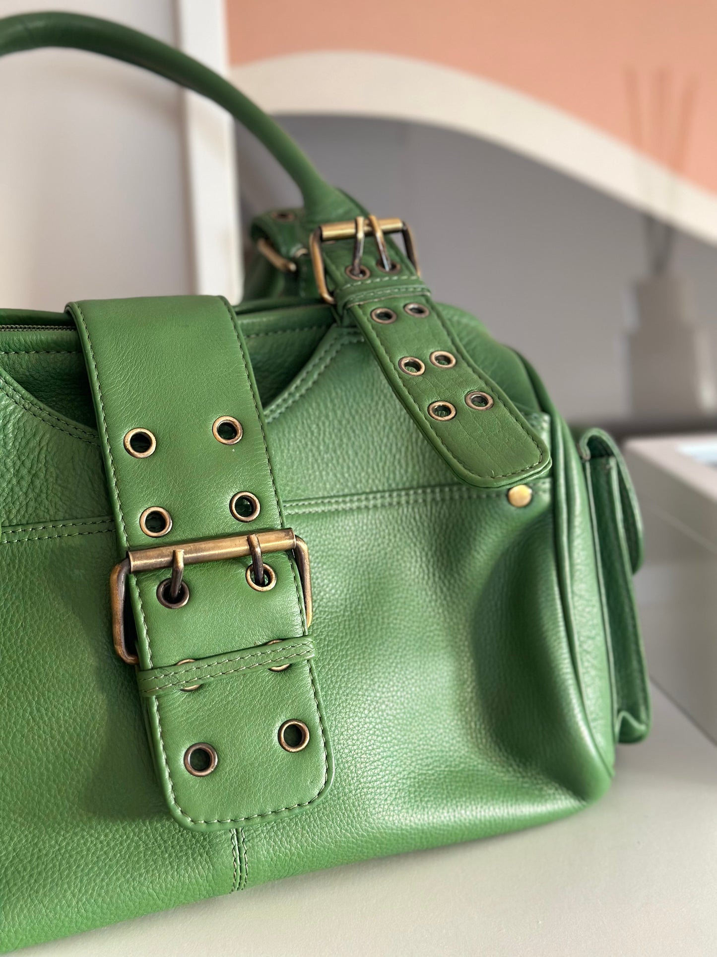 Vintage real leather bag 💔