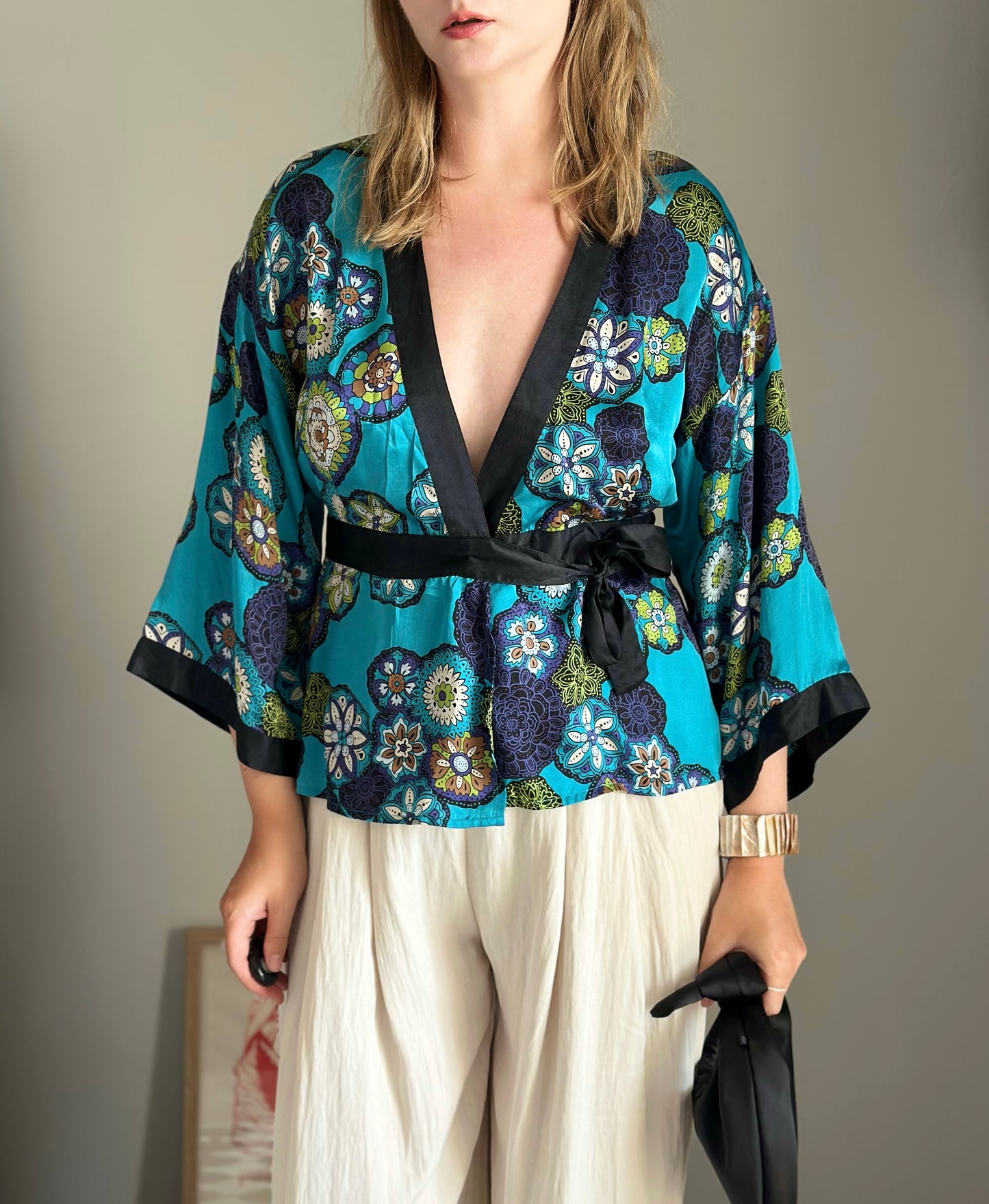 Vintage silk kimono blouse by Spenser Jeremy