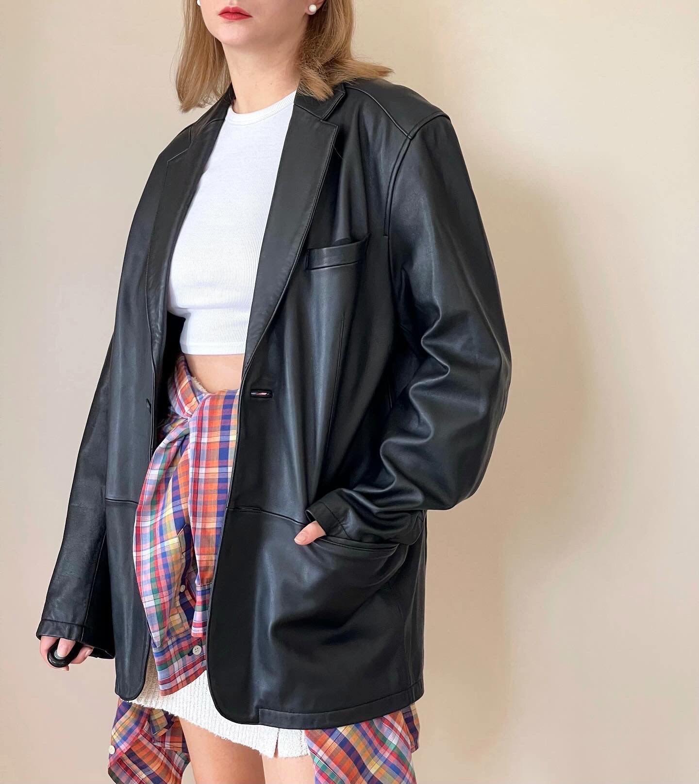 Stunning vintage oversized leather jacket Columbia