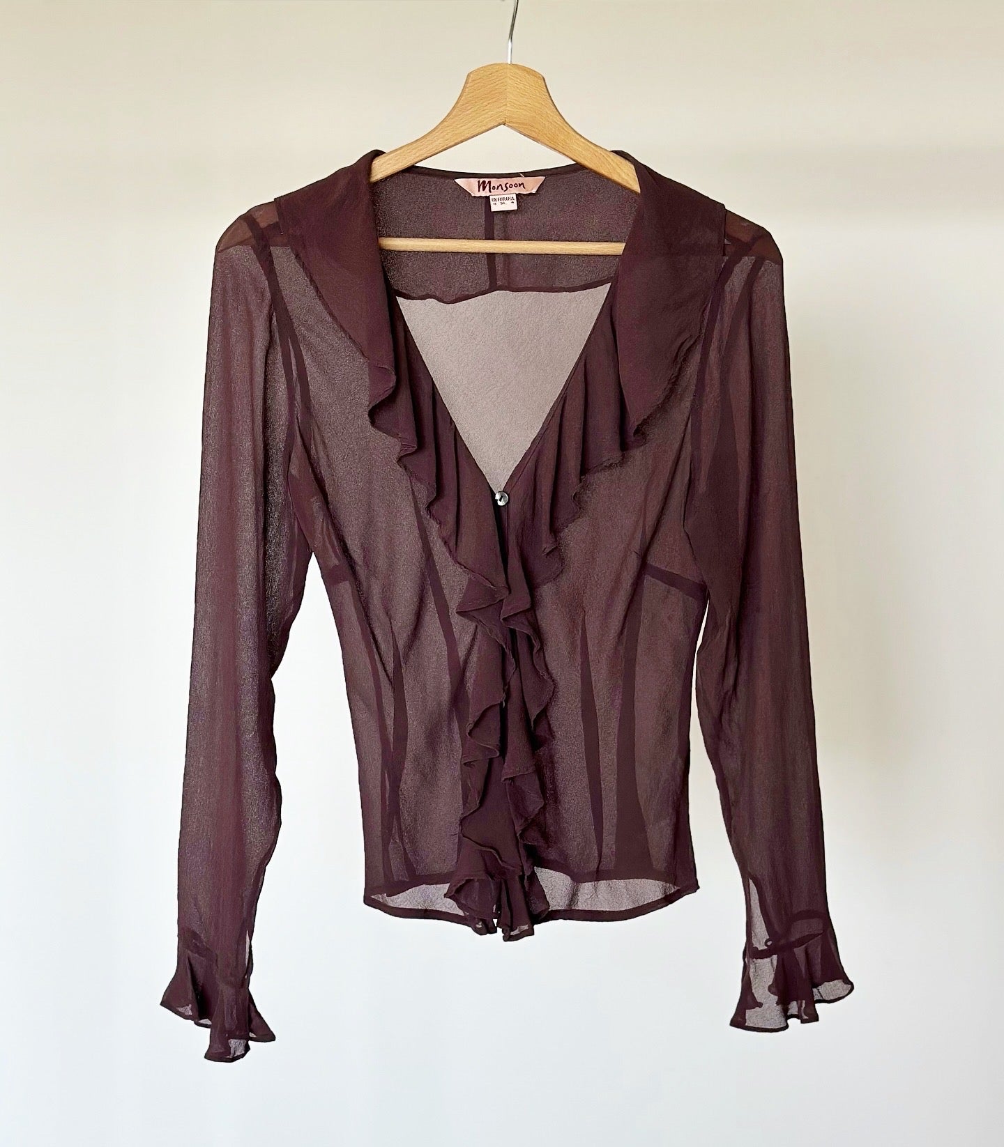 Lovely vintage semi-sheer silk blouse Monsoon