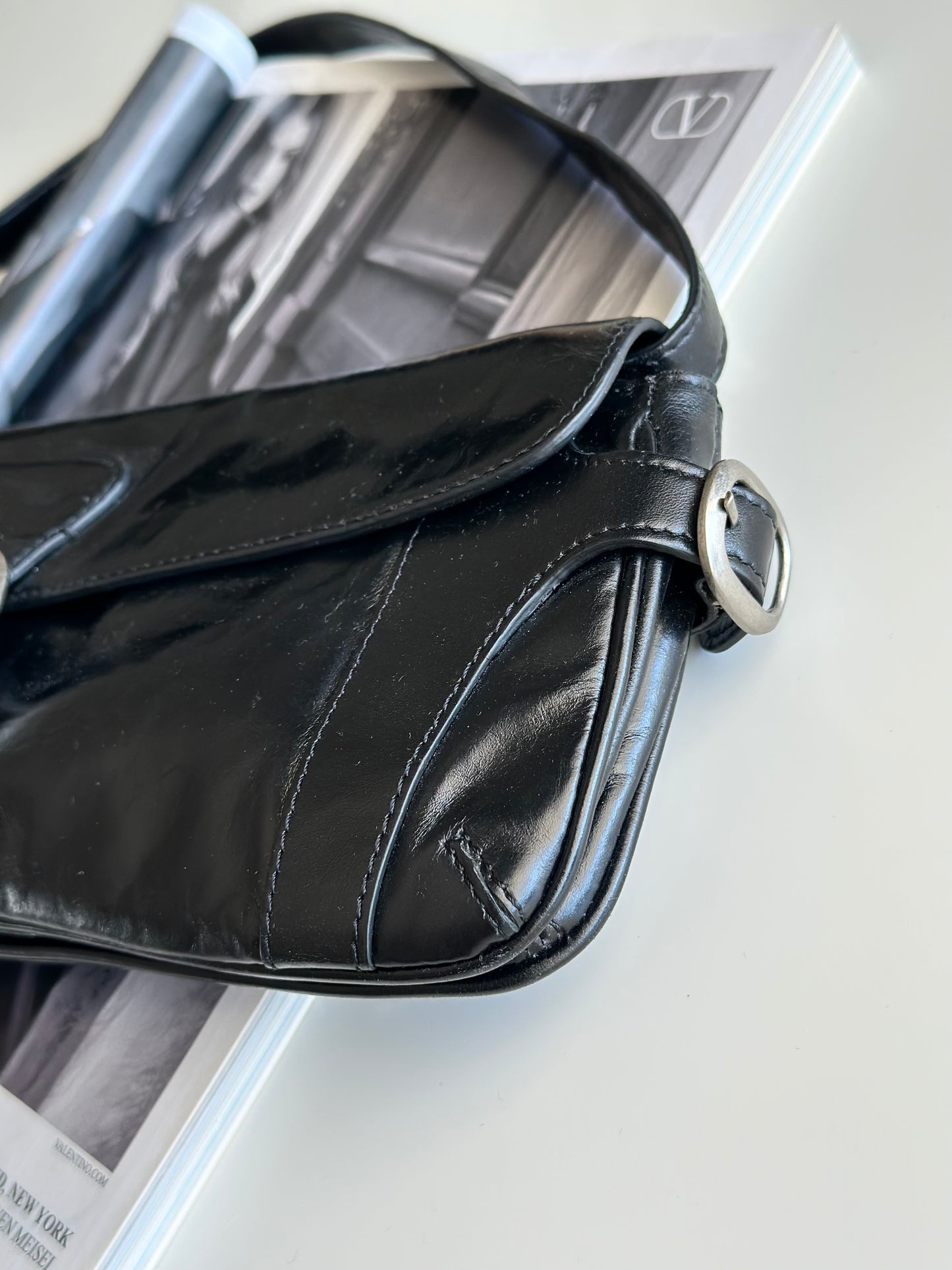 Authentic leather vintage DKNY bag from 2000s