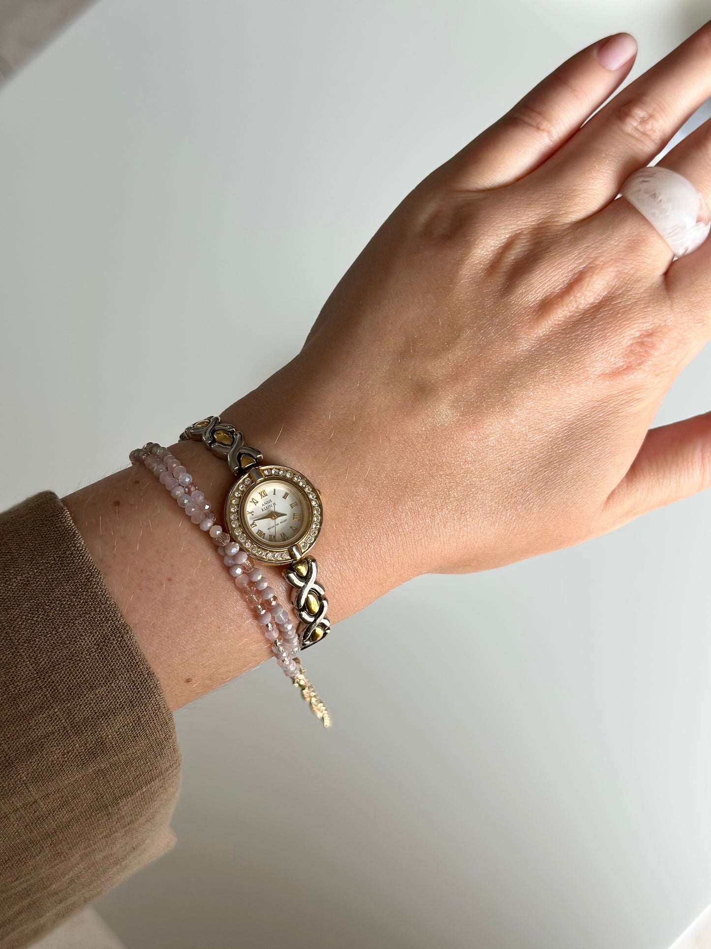 Vintage Anne Klein II watch with a stylish two-tone design