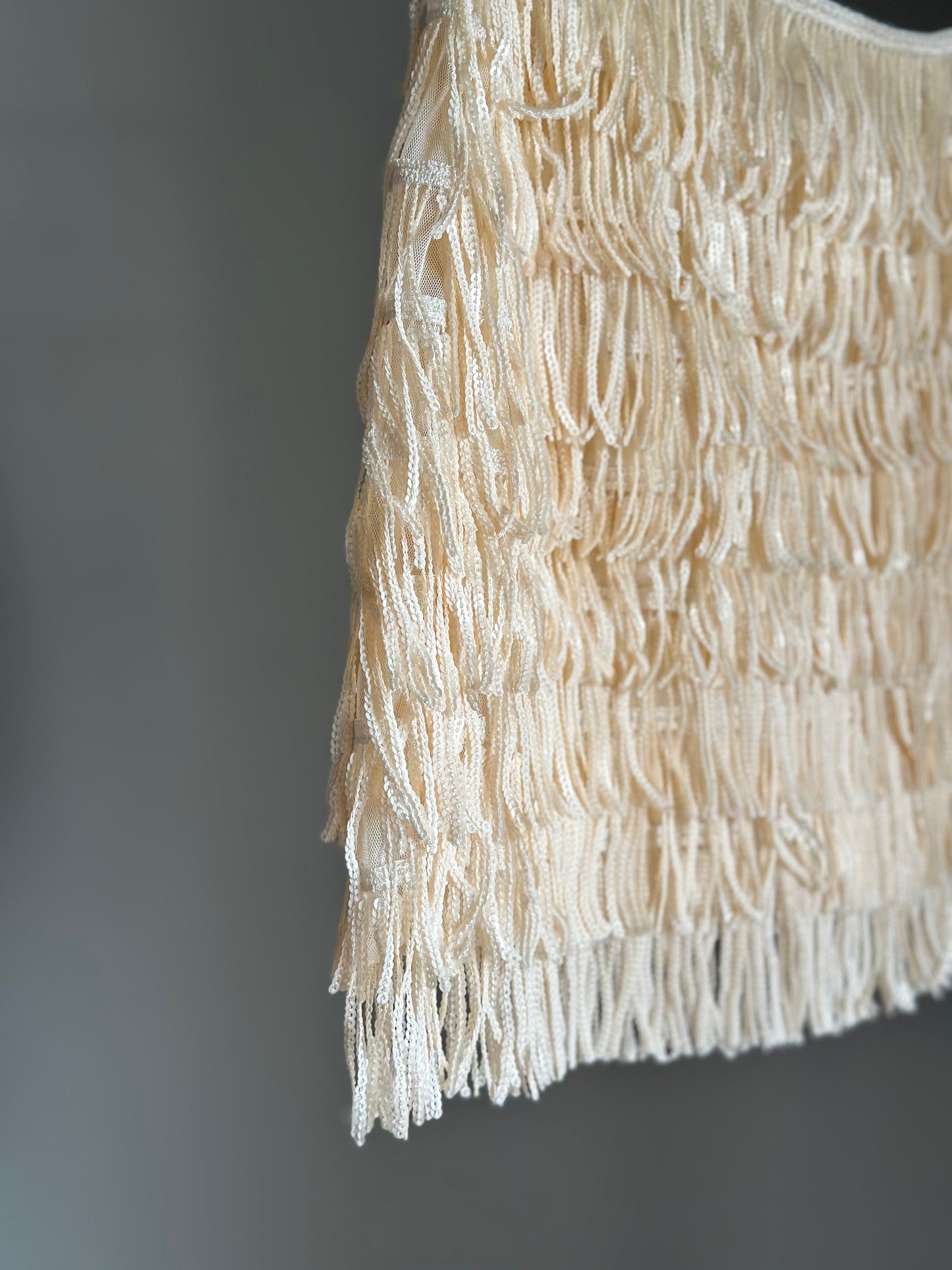 Amazing mini skirt with sequined fringes
