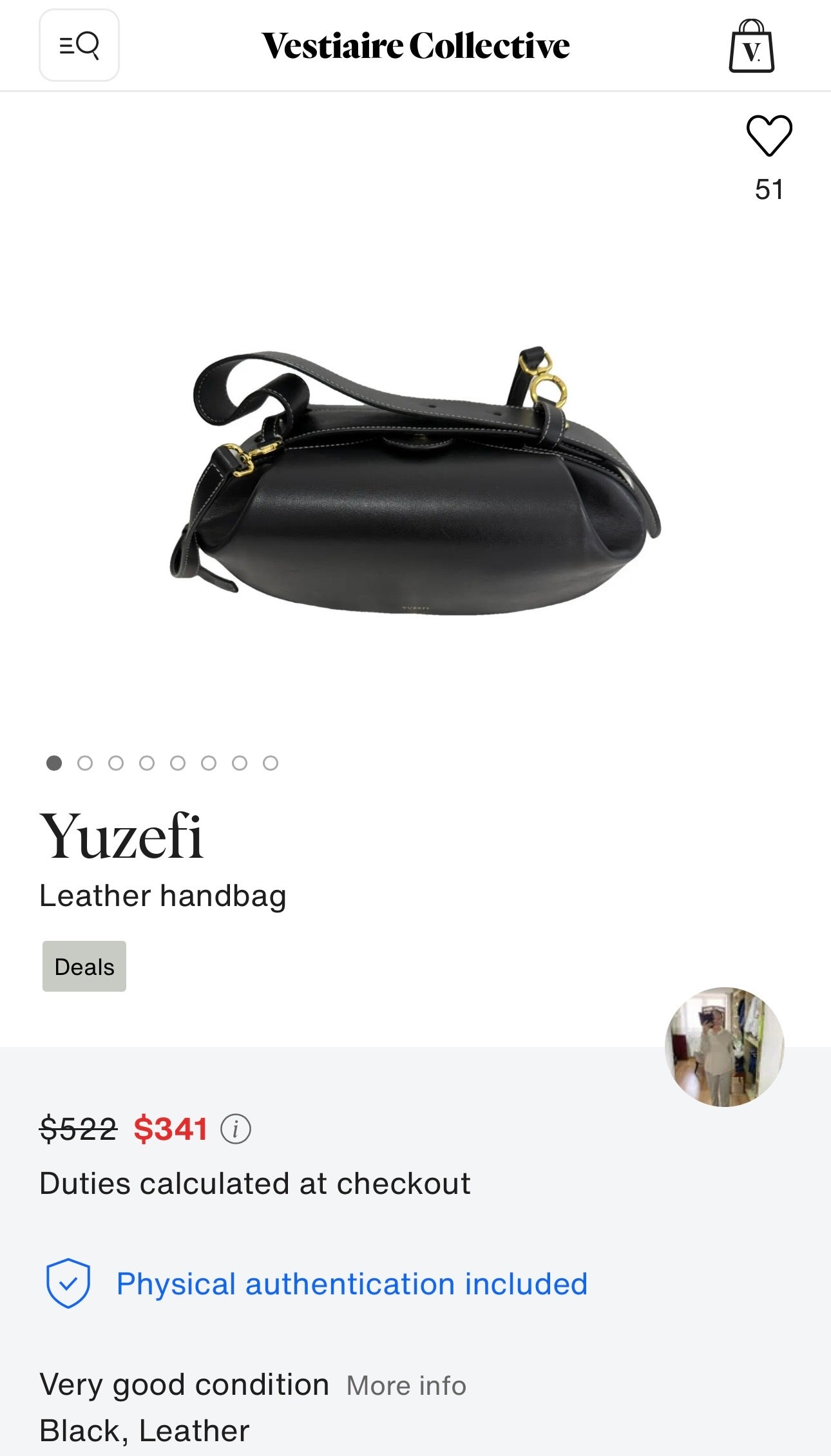 Stunning Yuzefi Loaf Bag crafted from black leather