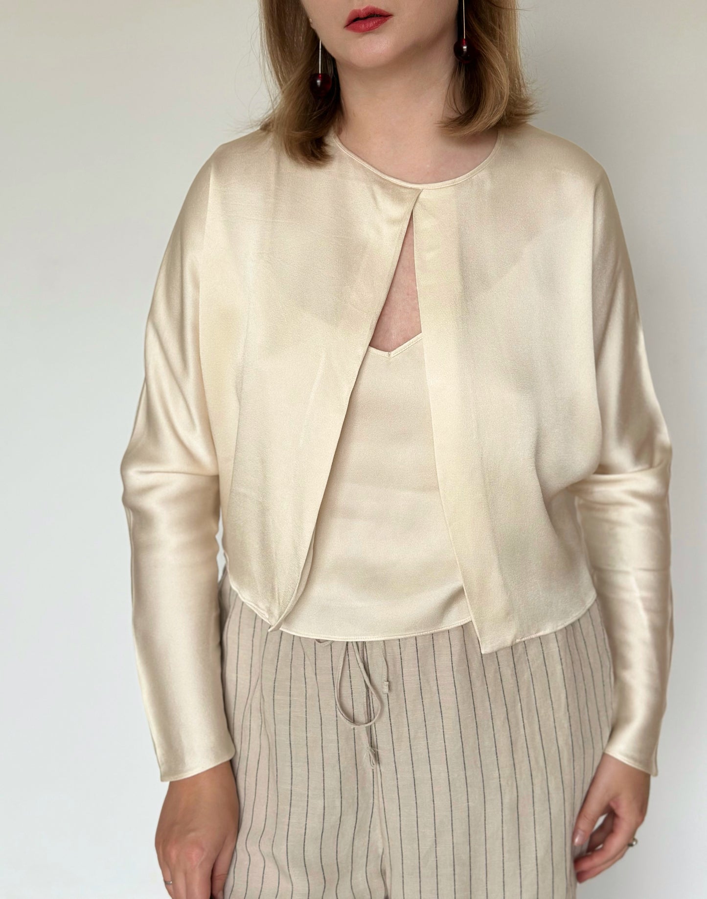 Beautiful satin double blouse Massimo Dutti