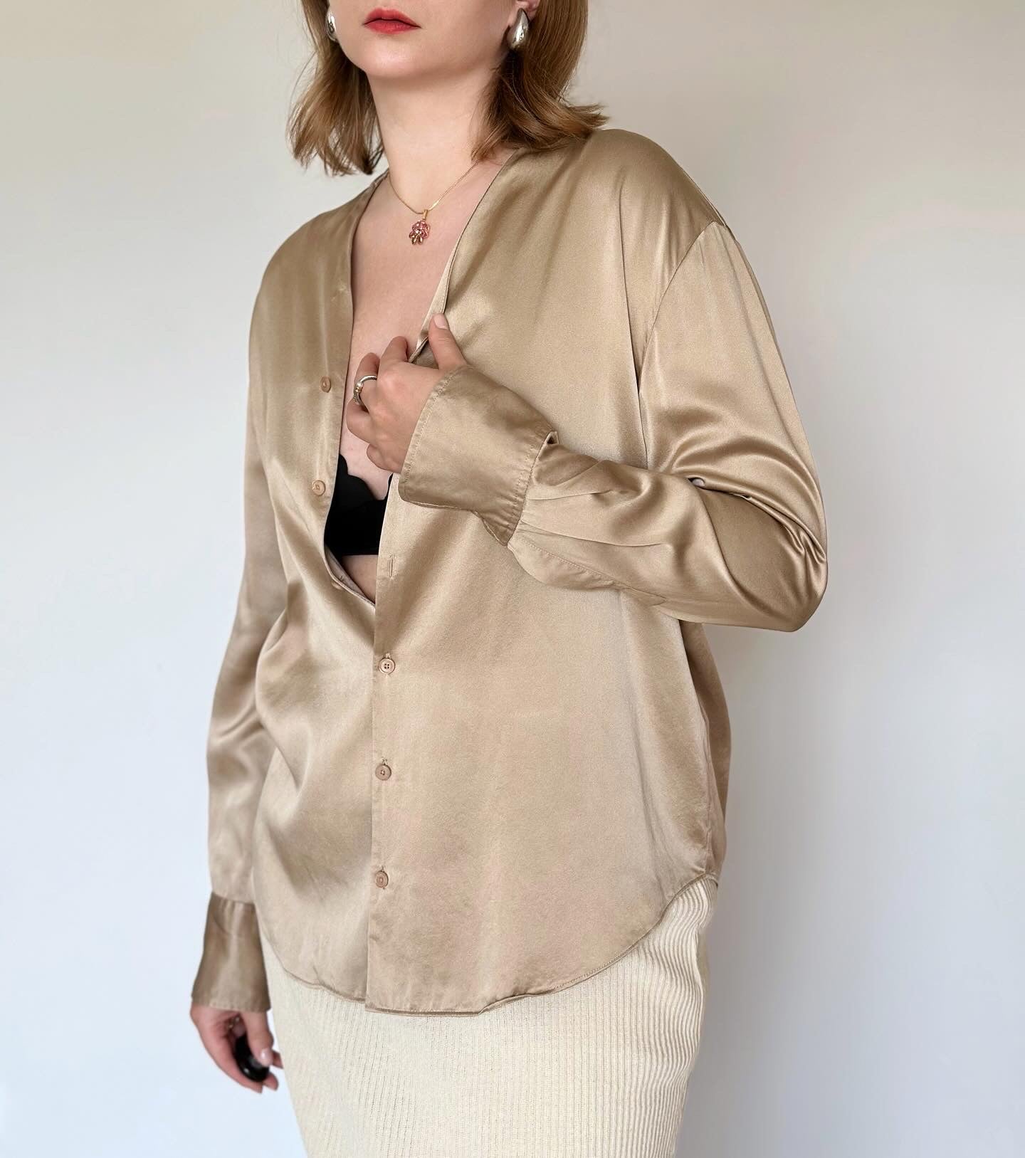 Incredible 100% silk satin blouse by Joseph