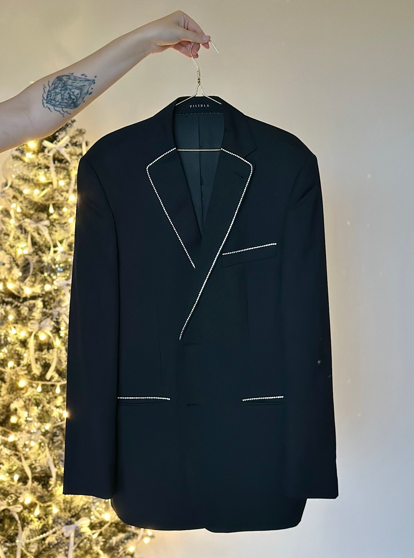 Vintage blazer with crystal chain ✨