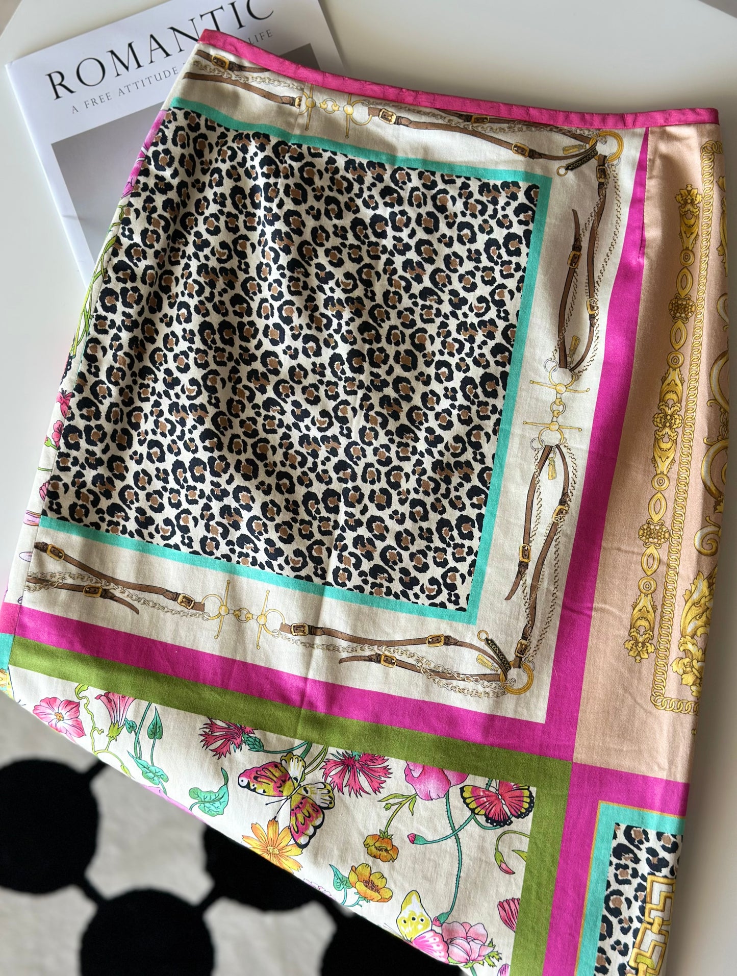 Unique vintage patchwork skirt by Austrian designer