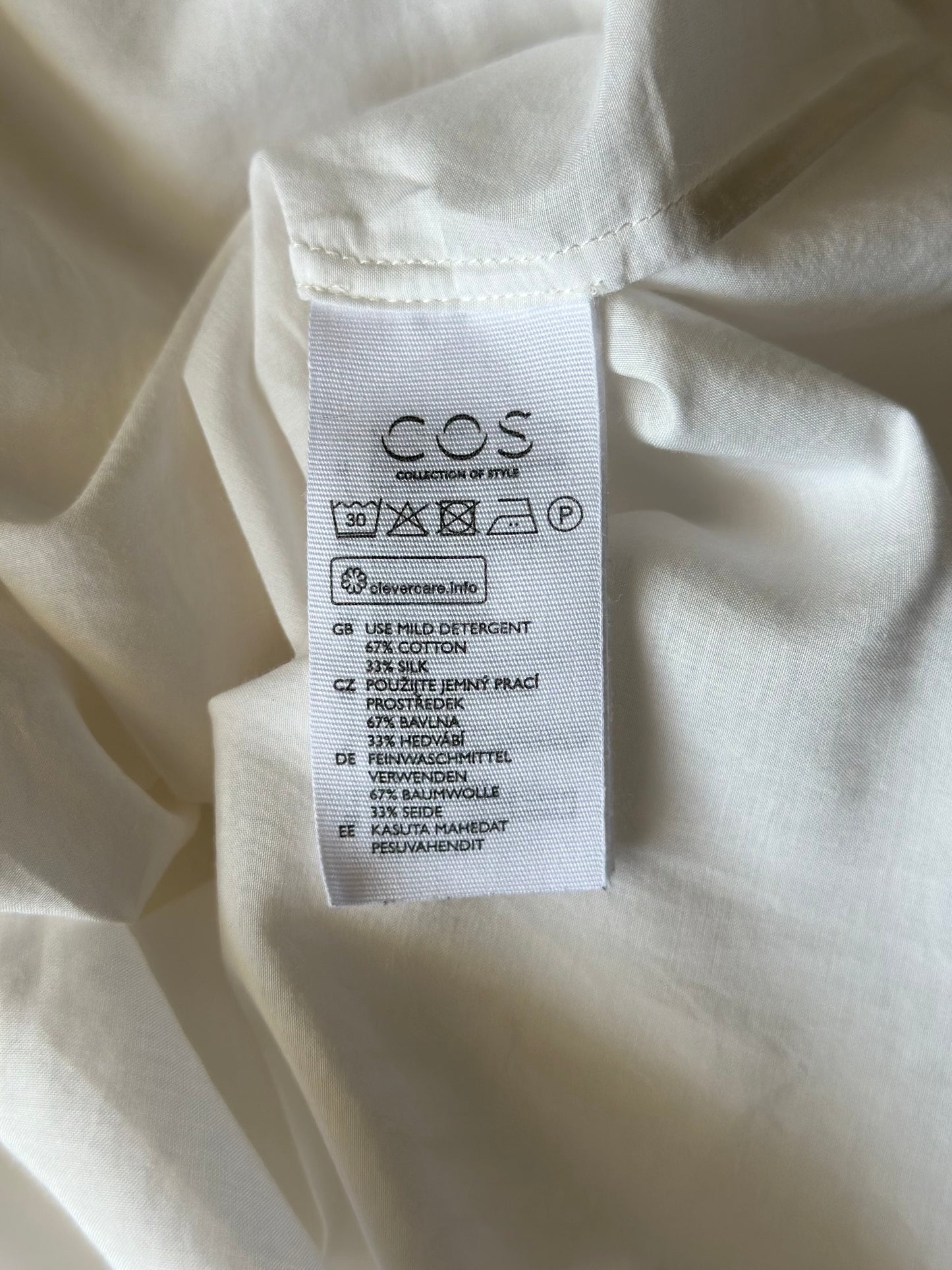 Cotton/silk white blouse by COS