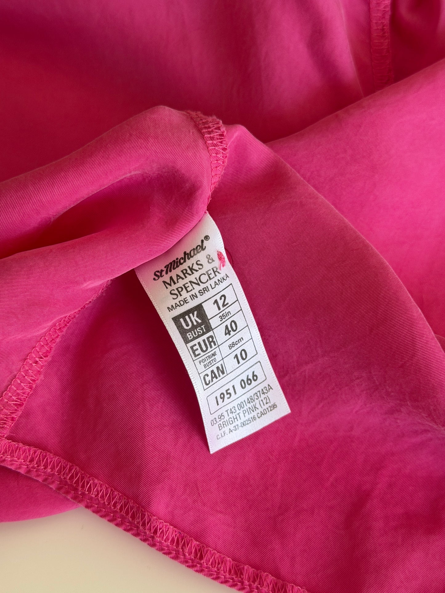 Pink mandarin collar viscose blouse