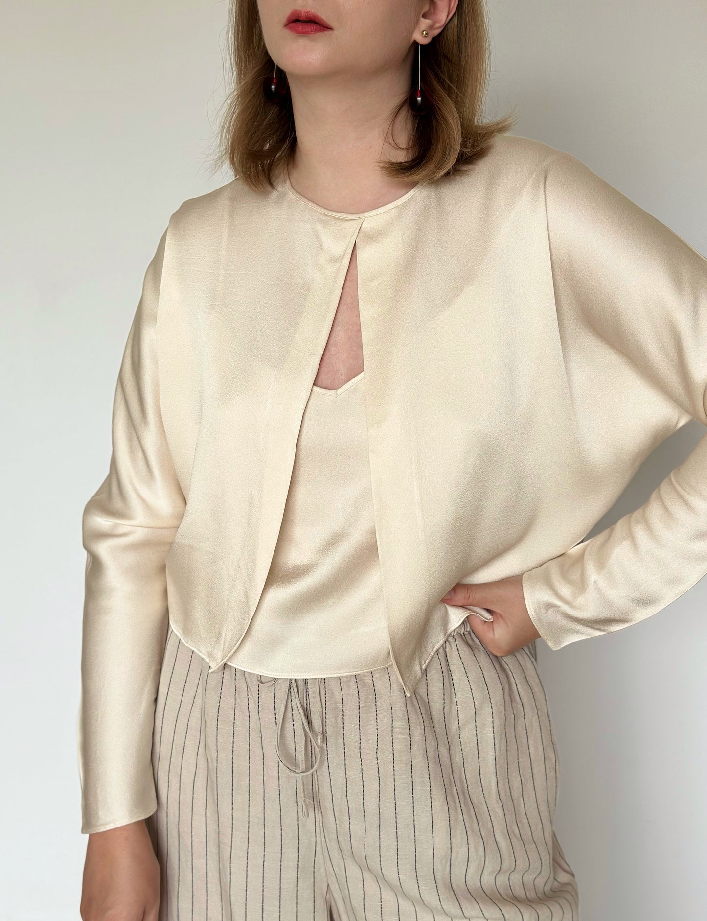 Beautiful satin double blouse Massimo Dutti
