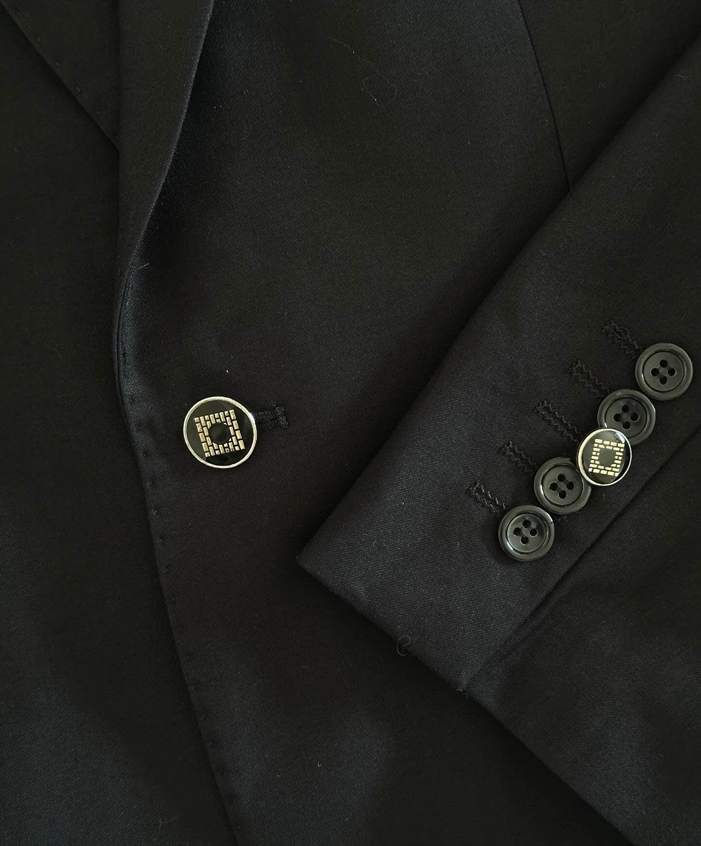Vintage men's black blazer with accent buttons