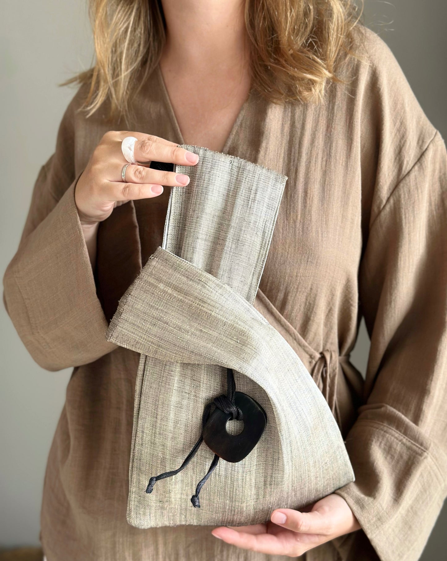 An elegant hand-held clutch