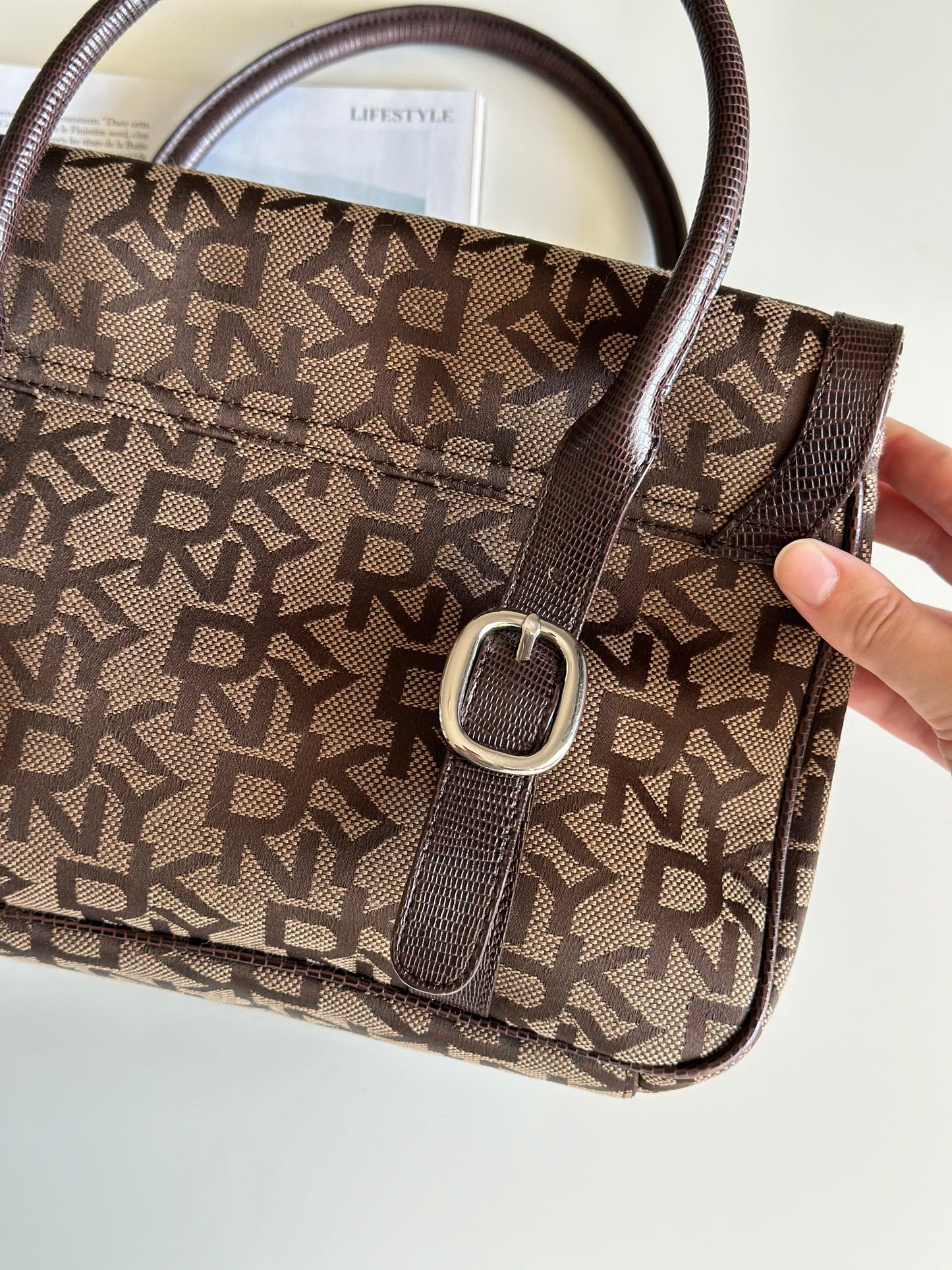 Vintage brown monogram bag DKNY