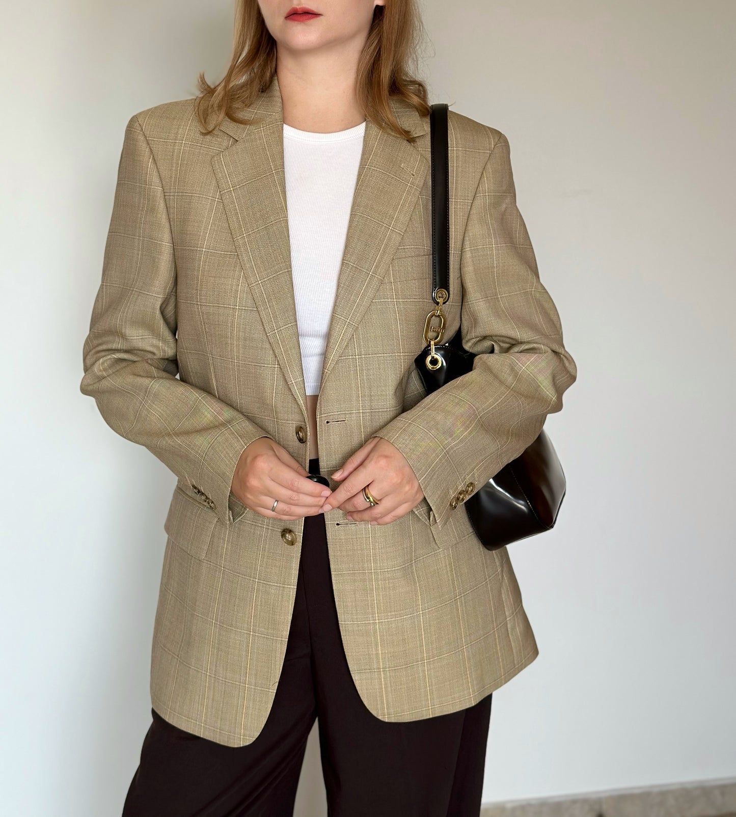 Vintage plaid oversized blazer