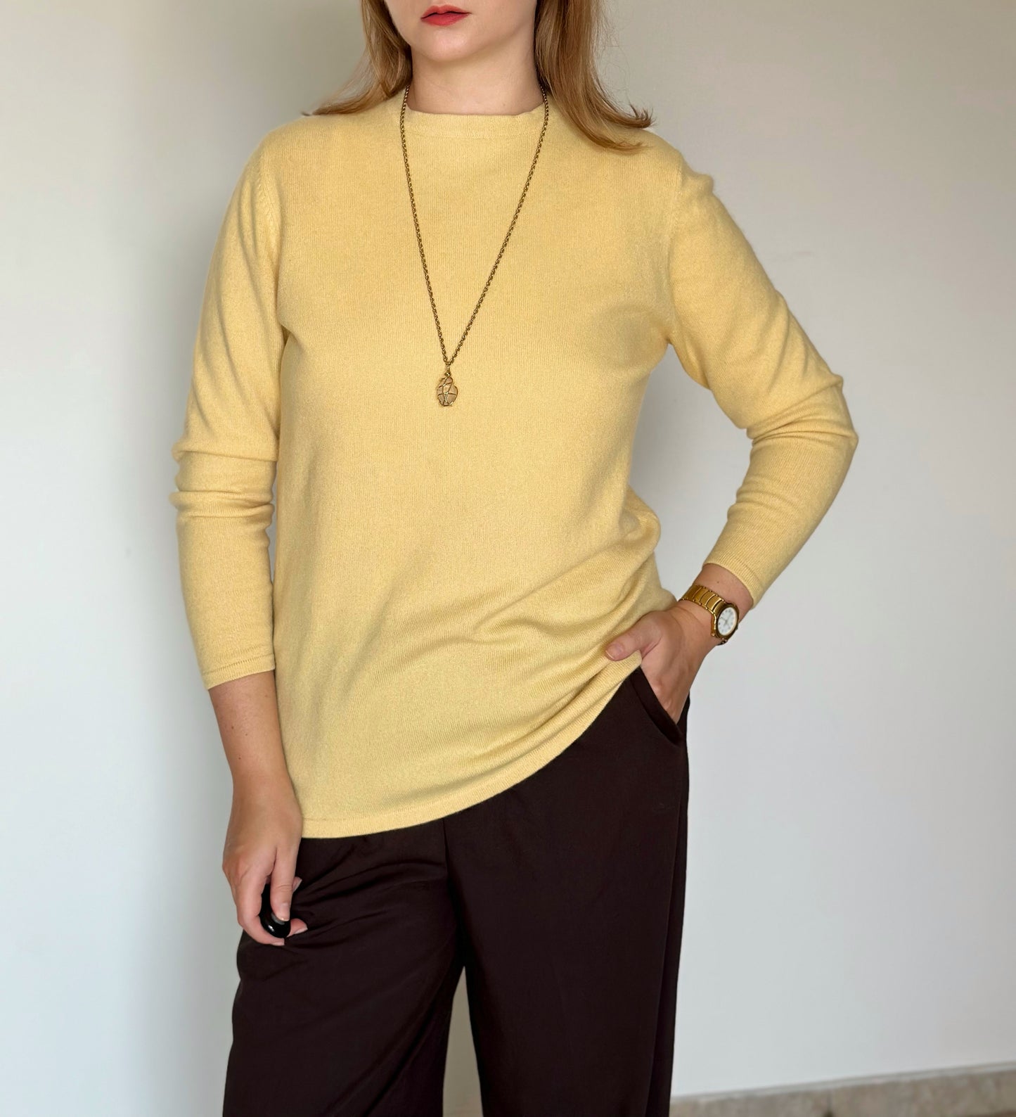Stunning vintage cashmere yellow jumper